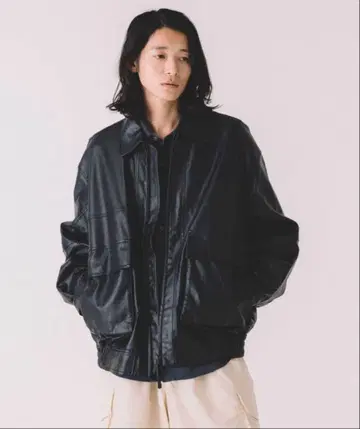 [ FREA'KS STORE ] 인조 가죽 블루종 릴랙스 핏
