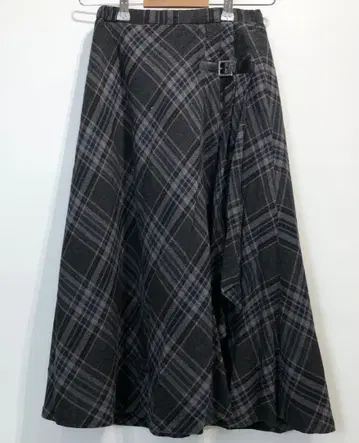 LAURA ASHLEY 체크 무늬 플레어 롱 스커트 4