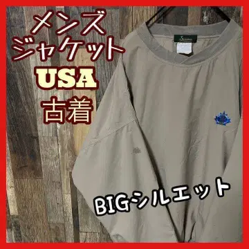 베이지 게임 셔츠 나일론 남성용 XL 구제 의류 90s 긴팔 자켓