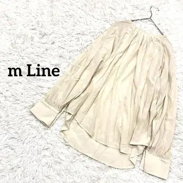 M 라인 긴팔 블라우스 드롭 숄더 풍성한 소매 광택감 드레이프감 고급