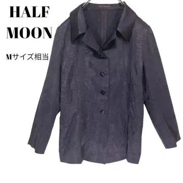 HALF MOON 하프문 셔츠 긴팔 어깨 패드 멋쟁이 M