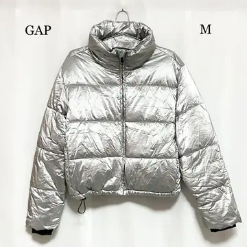 0449 GAP 빅 퍼프 크롭 자켓 M 사이즈 실버