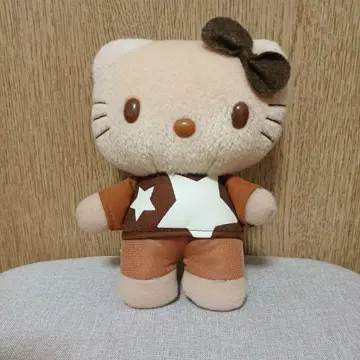 산리오 헬로키티 봉제 인형 일광화상 브라운 초레어 레트로