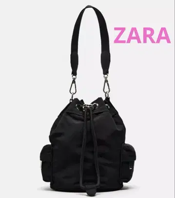 새상품급 ZARA 테크니컬 패브릭 미니 버킷백 숄더백