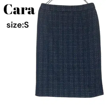 Cara 카라 스커트 무릎 기장 라메 세련된 타이트 고급 오피스