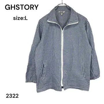 GHSTORY 자켓 블루종 점퍼 체크 L 긴팔 아우터