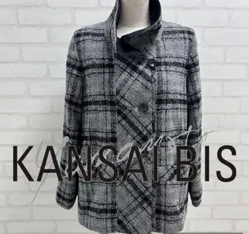 새상품급 Kansai Bis 체크 무늬 자켓 코트