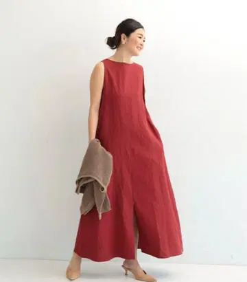 데밀룩스 빔즈 m2way 린넨 원피스 36 즉시 완판 modern red