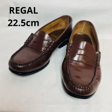 REGAL 천연 가죽 페니 로퍼 브라운 22.5cm 여성용 관리 완료