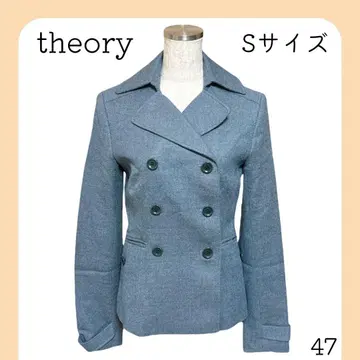 theory 띠어리 아우터 울 코트 P코트 블루 그레이