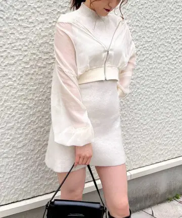 SPIRALGIRL 시어 블루종 아이보리