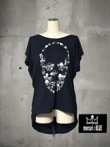 GLAD NEWS 스컬  반팔 T셔츠 블랙