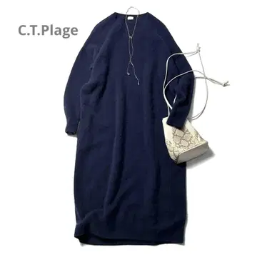 C.T.Plage 플라주 캐시미어 라쿤 니트 원피스 포켓 부착
