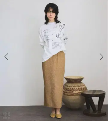 택 포함 새상품 SALON adam et rope' 골드 슬릿 스커트