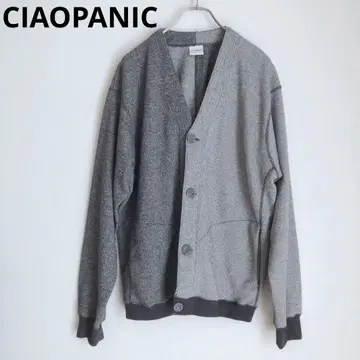 차오패닉 긴팔 가디건 바이컬러 V넥 코튼 혼방 그레이 M
