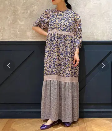 IENA LA BOUCLE 프린트 패치워크 원피스
