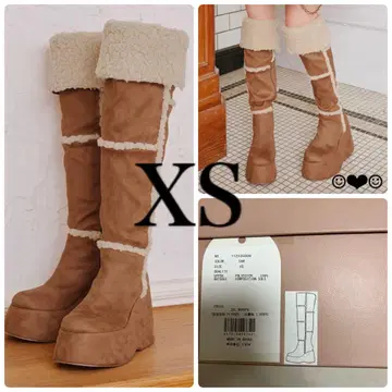 Darich 페이크 무스탕 니하이 부츠 카멜 XS