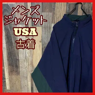 나일론 블루종 남성용 네이비 L USA 구제 의류 90s 긴팔 자켓