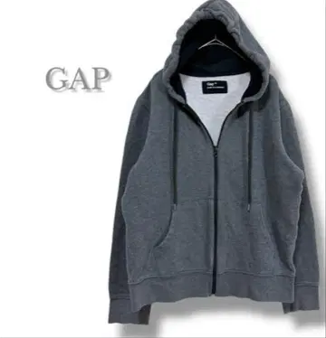 GAP 갭 풀 집업 후드티 후드 부착 그레이 M 로고 없음