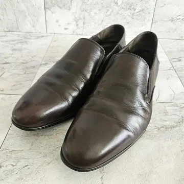 stefanorossi 슬립온 로퍼 다크 브라운 천연 가죽 26cm