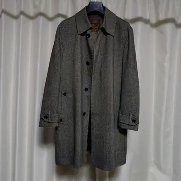 헤링본 무늬 스텐카라 코트 그레이