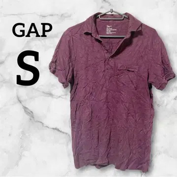 당일 발송 Gap [ S ] 갭 슬림핏 피케 셔츠 와인 레드