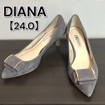 DIANA 스웨이드 펌프스 리본 그레이 리본 일본제 24.0cm