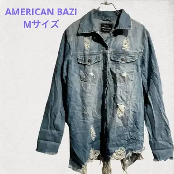 AMERICAN BAZI 데미지 데님 셔츠 MR