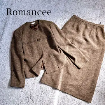 Romancee 셋업 수트 빅 사이즈 13 노카라 스커트