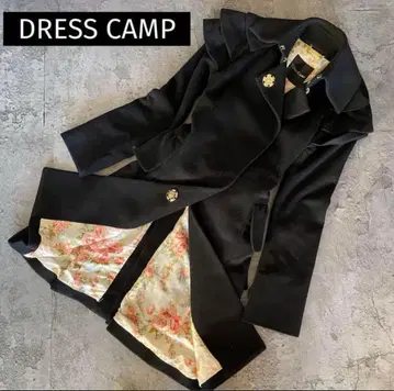 DRESS CAMP 드레스캠프 롱 코트 캐시미어 혼방 꽃무늬 벨트 포함