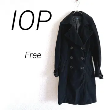 IOP 롱 코트 더블 브레스트 Free 블랙