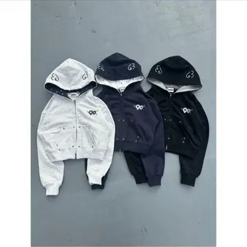 9090 90 로고 도트 집 후디 블랙 S