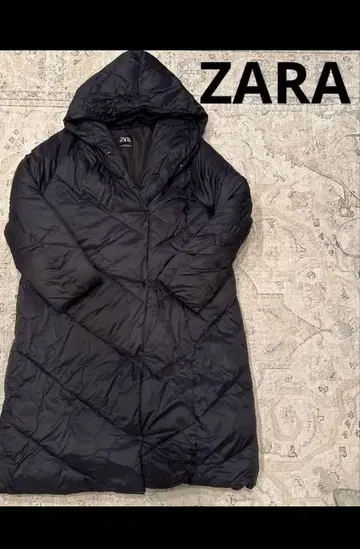 [ 배송비 포함 ] ZARA 롱 다운 코트 경량 블랙 L