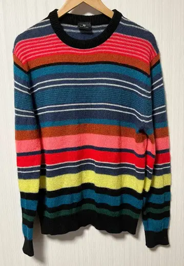 폴스미스 멀티 스트라이프 멀티 보더 크루넥 니트 스웨터