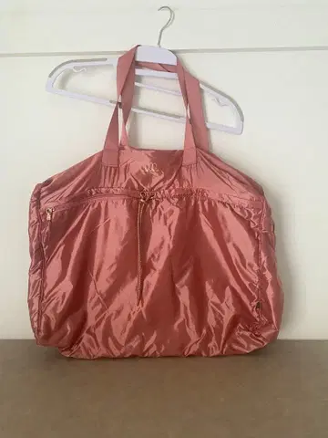 핑크 나일론 보스턴 백