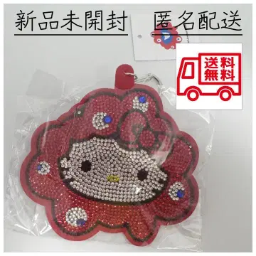 오사카 만박 반짝이 가죽 키링 미야쿠미야쿠 x 헬로키티 키티