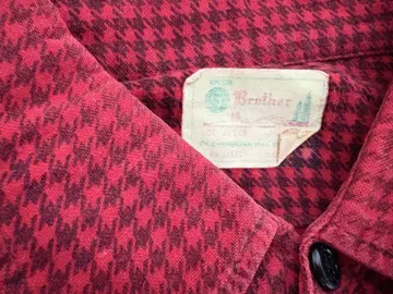 vintage 5Brother 빨간색 체크 무늬 긴팔 플란넬 셔츠