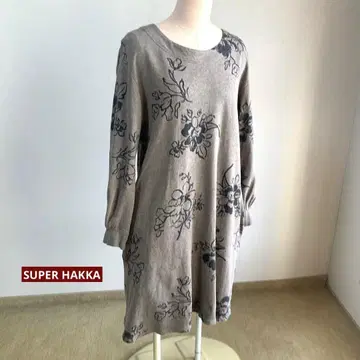 SUPER HAKKA 꽃무늬 맨투맨 긴팔 원피스