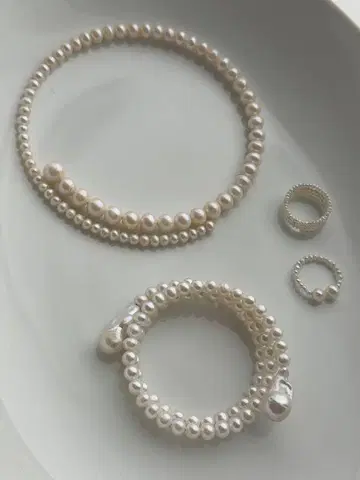 담수 진주 초커 목걸이 팔찌 핑키링 이어커프