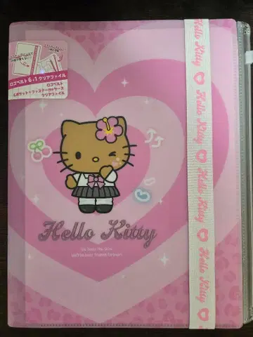 일광화상 키티 로고 벨트 6+1 클리어 파일 헬로키티 90s 갸루