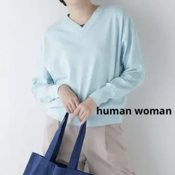 새상품급 휴먼 우먼 하이 게이지 오가닉 코튼 풀오버 M
