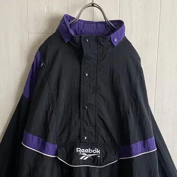 구제 의류 리복 센터 자수 로고 하프 지퍼 나일론 자켓 90s