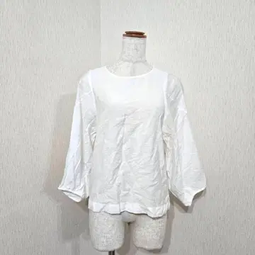 그린 라벨 릴랙싱 7부 소매 블라우스 화이트 루즈핏