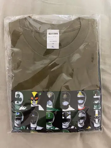 XL 사이즈 전 슈퍼 전대전 티셔츠 그린
