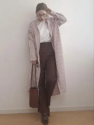 Rocco style 스트라이프 셔츠 원피스 야마모토 아키코