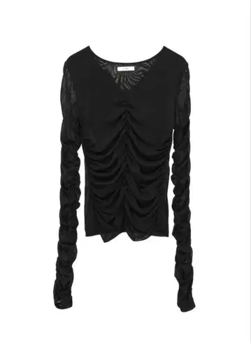 CLANE W TULLE SHIRRING TOPS