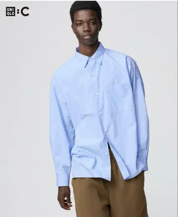 새상품 UNIQLO C 브로드 오버 사이즈 셔츠 블루 XL 택 포함