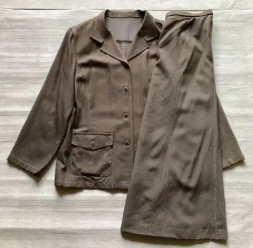 타341 레리안 셋업 가을 컬러 브라운 자켓과 롱 스커트