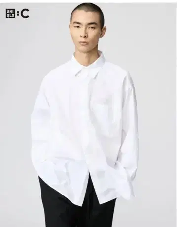 미사용 새상품 UNIQLO C 브로드 오버 사이즈 셔츠 화이트 택 포함