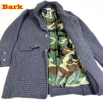 Bark 니트 코트 롱 니트 중후 안감 카모플라쥬 Y2K vintage